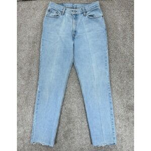 Vintage Levi's 512 High Rise Slim Fit Straight Leg Light Wash Jrs 13 Raw Hem 90s